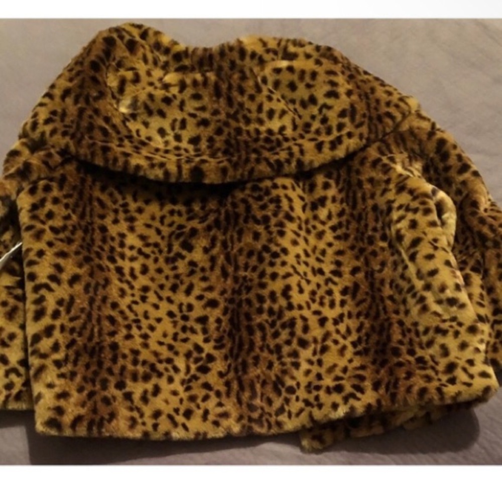 Via Leopard Print Short Coat - Picture 5 of 7